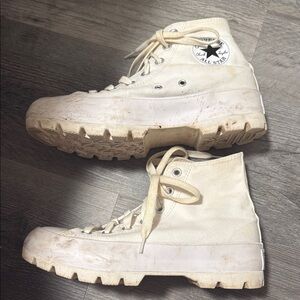Converse White High-Top Sneakers with Chunky Sole